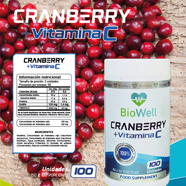 Cranberry + Vitamina C 100 unidades - Image 2