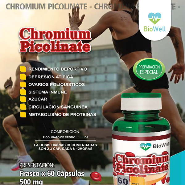Picolinato de cromo 60 cápsulas - Image 2